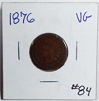 1876  Indian Head Cent   VG