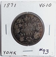 1871  Canada  50 Cents   VG-10