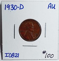1930-D  Lincoln Cent   AU