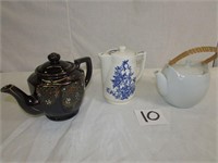Teapots - Brown Betty Teapot - Blue Floral Teapot