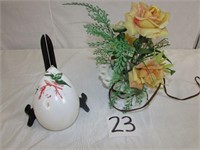 Artifical Flower Lamp - Glass Egg