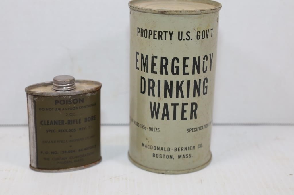 US GOVERNMENT EMERGENCY DRINKING WATER TIN