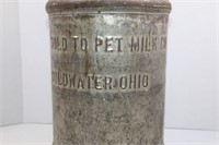 PET MILK COMPANY COLDWATER OH CREAM CAN