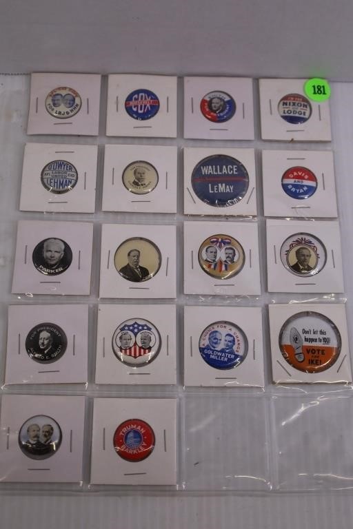 18 ASSORTED CAMPAIGN BUTTONS