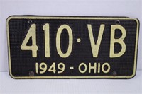 1949 OHIO LICENSE PLATE
