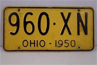 1950 OHIO LICENSE PLATE