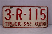 1959 OHIO LICENSE PLATE