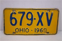 1960 OHIO LICENSE PLATE