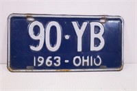 1963 OHIO LICENSE PLATE