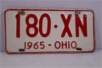 1965 OHIO LICENSE PLATE
