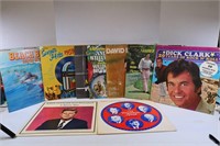 LOT OF 9 VINTAGE RECORDS -  BEACH BOYS, DICK CLARK