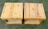 (2) Solid Wood End Tables