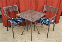 Metal Patio Set with 2 Chairs - 24" x 24" x 28"