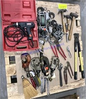 Assorted tools, hydraulic crimper’s, craftsman dri