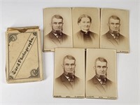 5) ANTIQUE PHOTOGRAPH CARDS IN BOX