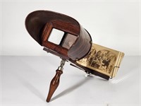 NICE ANTIQUE STEREOSCOPE STEREOVIEWER W/ CARD