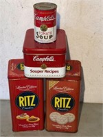 Ritz Cracker & Campbells Soup Tins