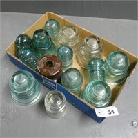 Tray Lot of Glass Insulators