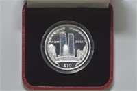 2002 $10 Virgin Islands .925 Silver 28g 9/11 Comme