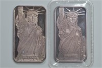 2 - Statue of Liberty Bars .999 Silver 1 ozt