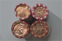 4 Rolls of Lincoln Cents 2009 Cabins