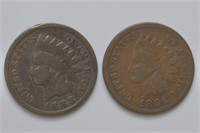 1884 and 1888 Indian Head Cents