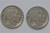 1913 Type 1 and Type 2 Buffalo Nickels