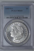 1880/9-S Morgan Silver Dollar PCGS MS65