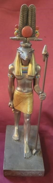 L - EGYPTIAN GOD STATUETTE 16"T (C19)