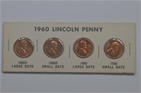 1960 Lincoln Penny P/D Sm and Lg Dates