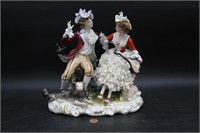 Large Dresden Lace Musical Figurines