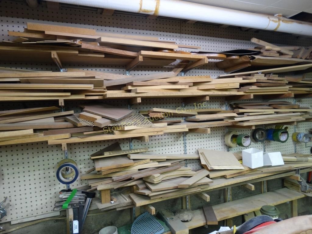 Shelves of scrap wood