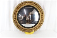 Antique Convex Butlers Mirror Gesso Frame