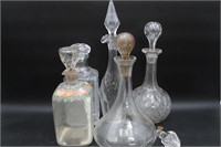 Five Crystal & Glass Decanters