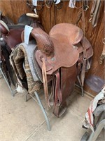 LONE STAR SADDLE CO. TEXAS STOCK SADDLE 15.5" SEAT