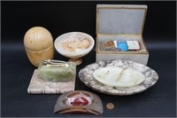 Carved Stone Lighter, Ashtray, Boxes, and More