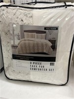 Christian Siriano 3 Pc Faux Fur Comforter Set-F/Q