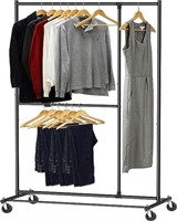 Simple Houseware Dual Bar Adjustable Garment Rack