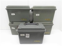 (5) Cabela’s Plastic Dry Ammo Cans – all empty.