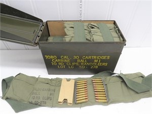 Metal Ammo Can of (1,080 Rounds) .30 Carbine Ball
