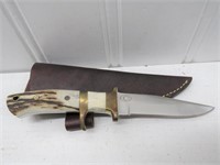 Stag Handled Fixed Blade Hunting Knife with