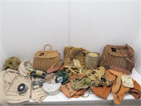 Vintage Lot of Fishing Gear – wicker junior and