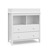 Storkcraft 2 Drawer White Changing Table Chest