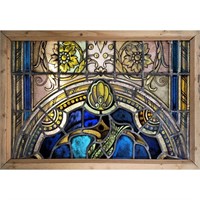 19th Century Religious Framed Stained Glass