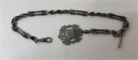 ANTIQUE STERLING SILVER CHAIN & MEDAL