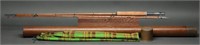 Vintage 3 Piece Bamboo Fly Rod w/Wooden Tube Case