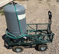 Water Tank w/ Green Metal Cart