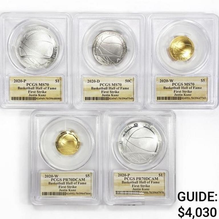 2020 Gold/Silv Bball Complete Set PCGS MS70