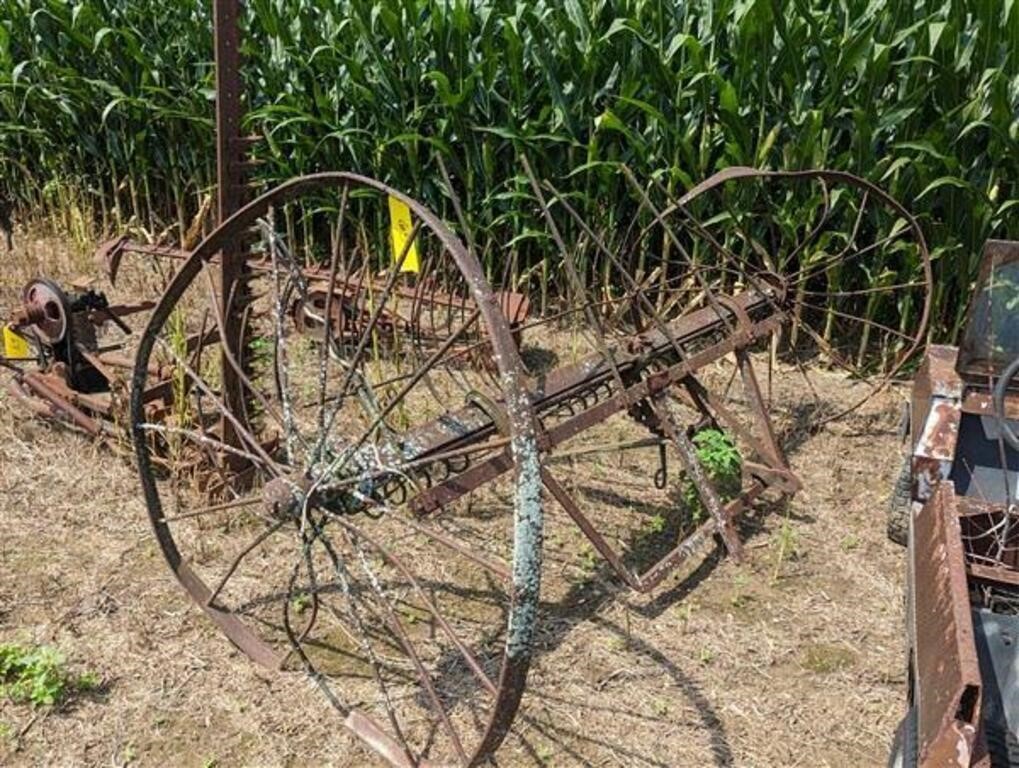 Hay Rake with Steel Wheels