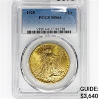 1925 $20 Gold Double Eagle PCGS MS64